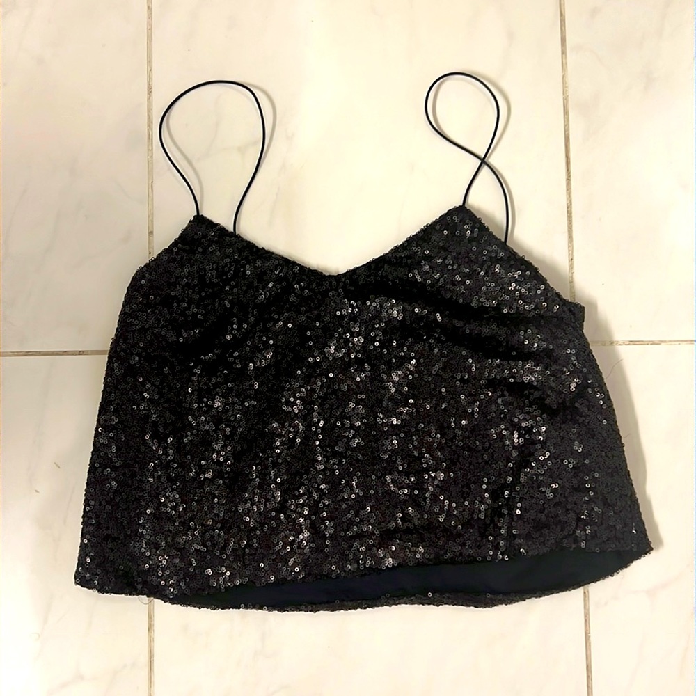 Mini camisole black sequin